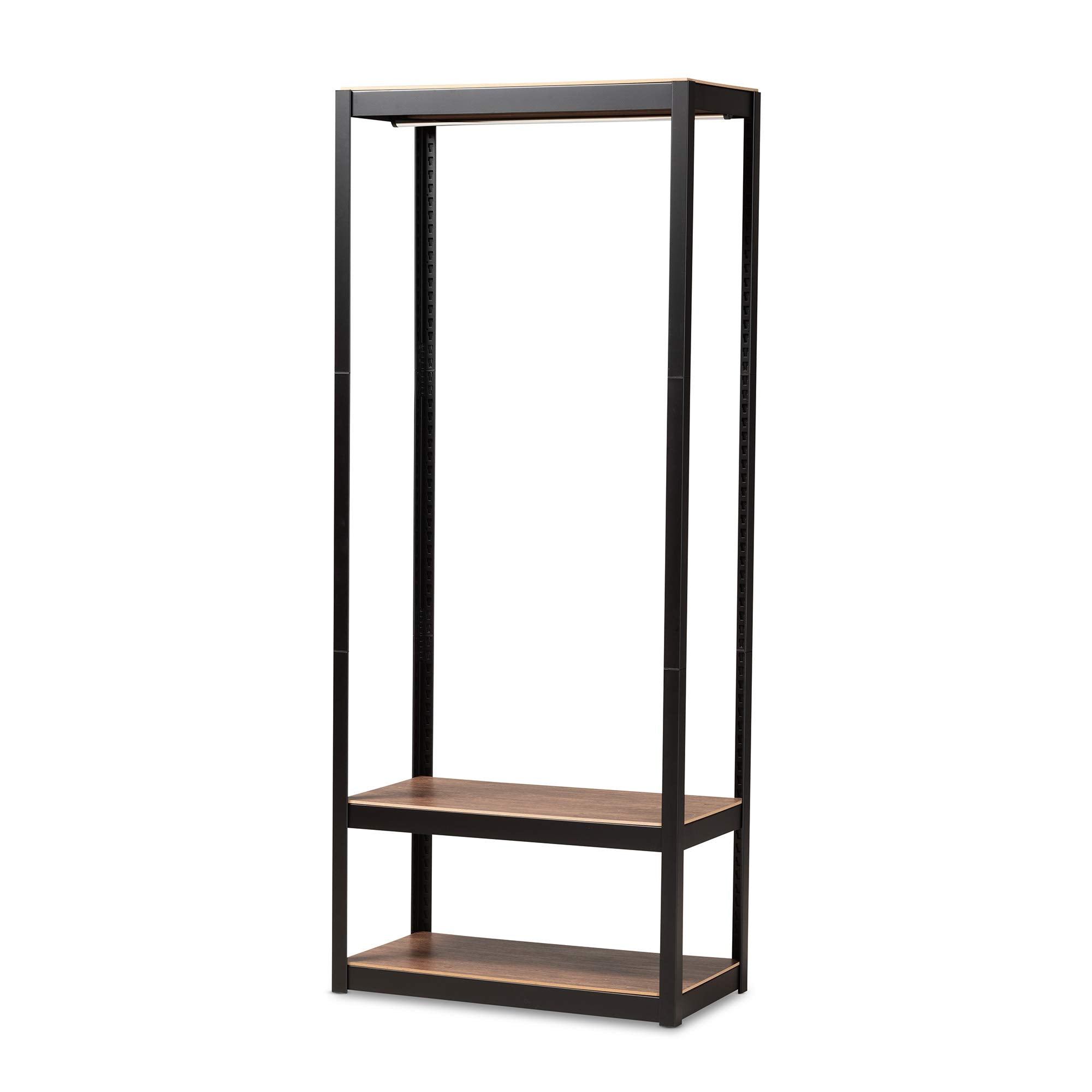 Baxton Studio Closet Storage Organizer, Black/Brown